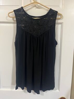 Storm Black Lace Yoke Sleeveless Camisole